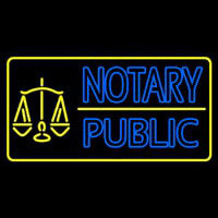 Double Stroke Notary Public Logo Neonskylt