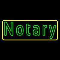 Green Notary Yellow Border Neonskylt