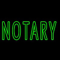 Green Slant Notary Neonskylt