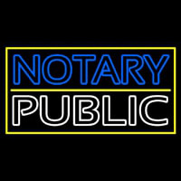 Notary Public With Yellow Border And Line Neonskylt