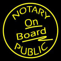Round Notary Public On Board Neonskylt