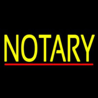 Yellow Notary With Red Line Neonskylt