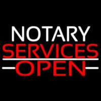 Notary Services Open Neonskylt