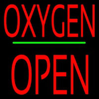 O ygen Block Open Green Line Neonskylt