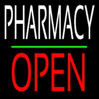 Pharmacy Block Open Green Line Neonskylt