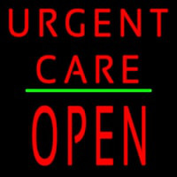 Urgent Care Block Open Green Line Neonskylt