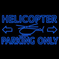 Blue Helicopter Parking Only Neonskylt