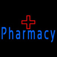 Blue Pharmacy With Medical Logo Neonskylt